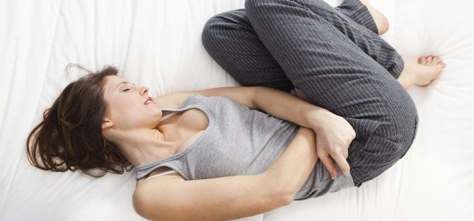 Abdominal discomfort before or during menstruation