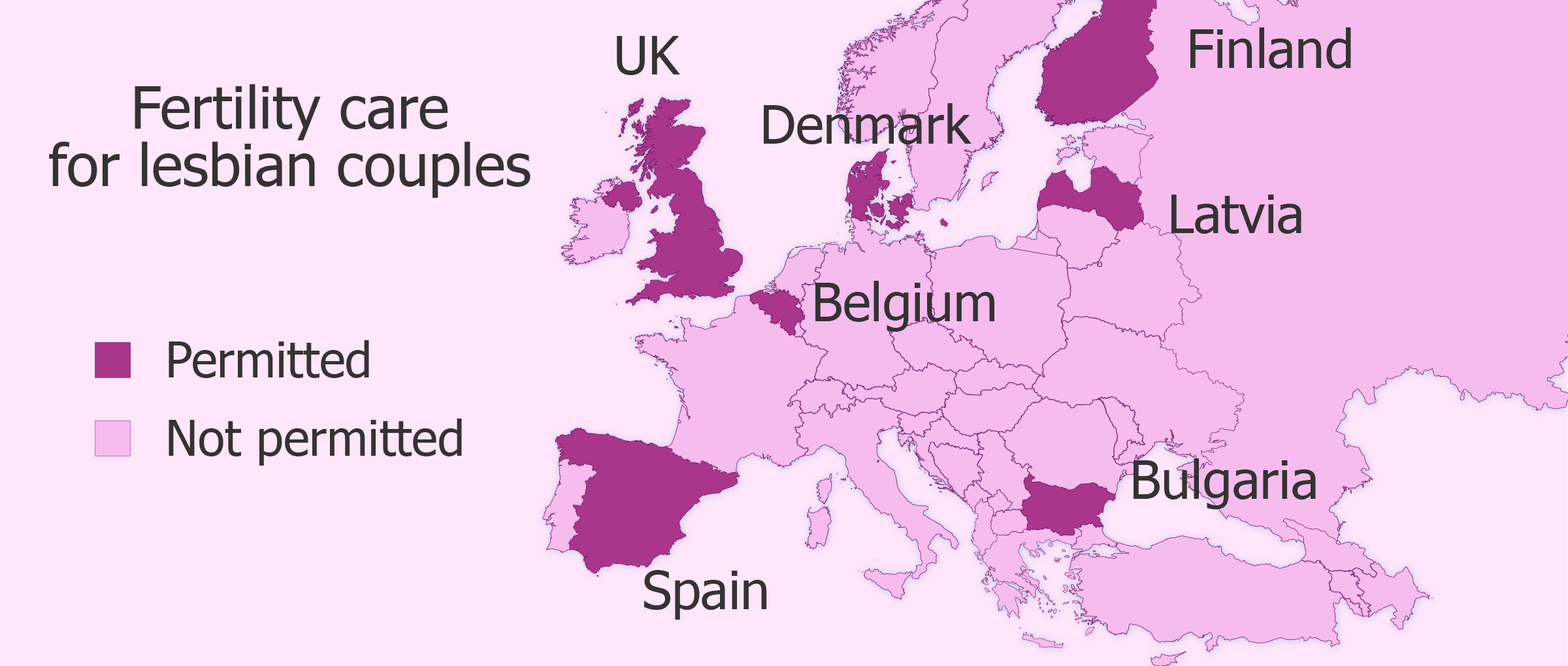 Access to fertility care for lesbian couples in Europe