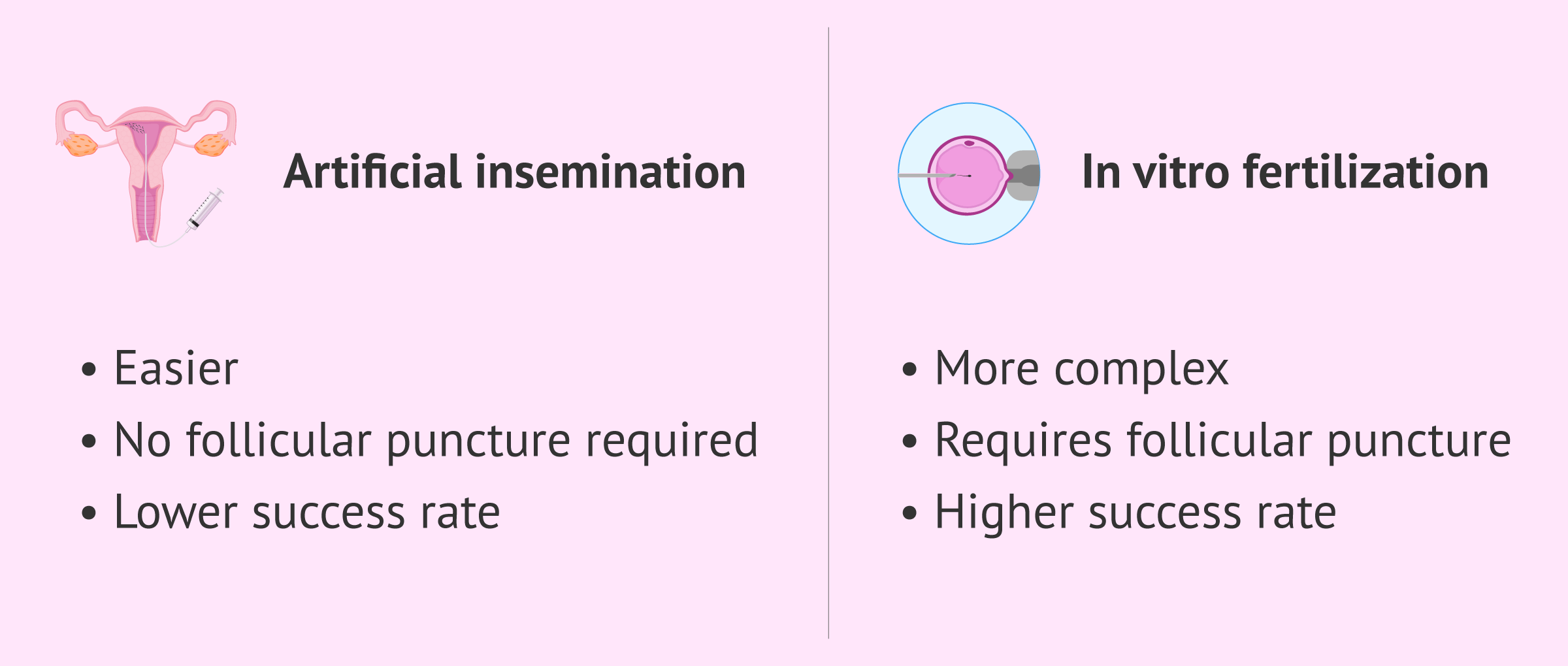 Differences between AI and IVF