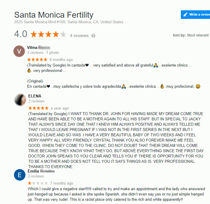 Imagen: Reviews about Santa Monica Fertility
