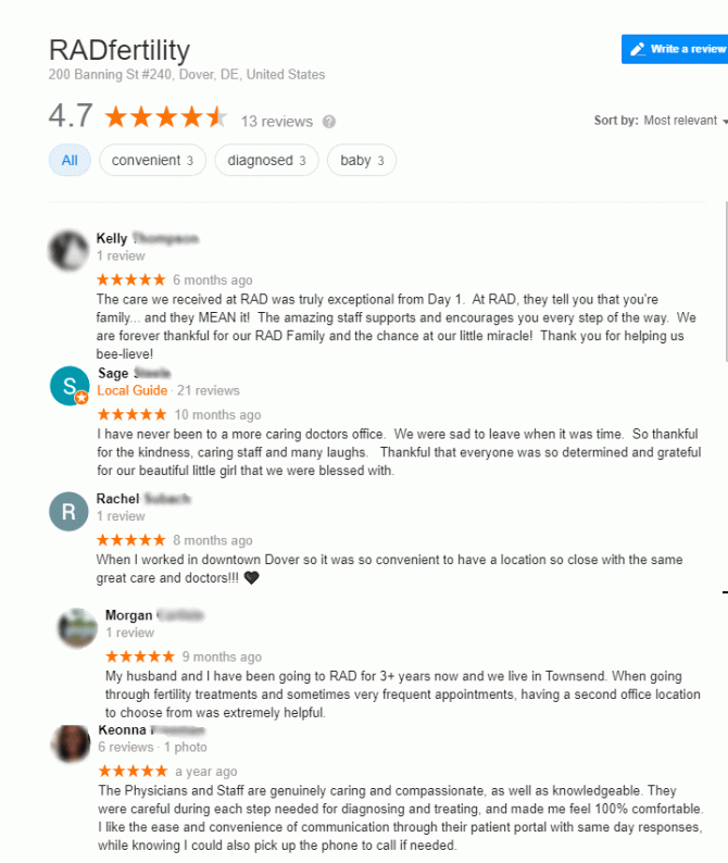 Imagen: Reviews about Reproductive Associates of Delaware