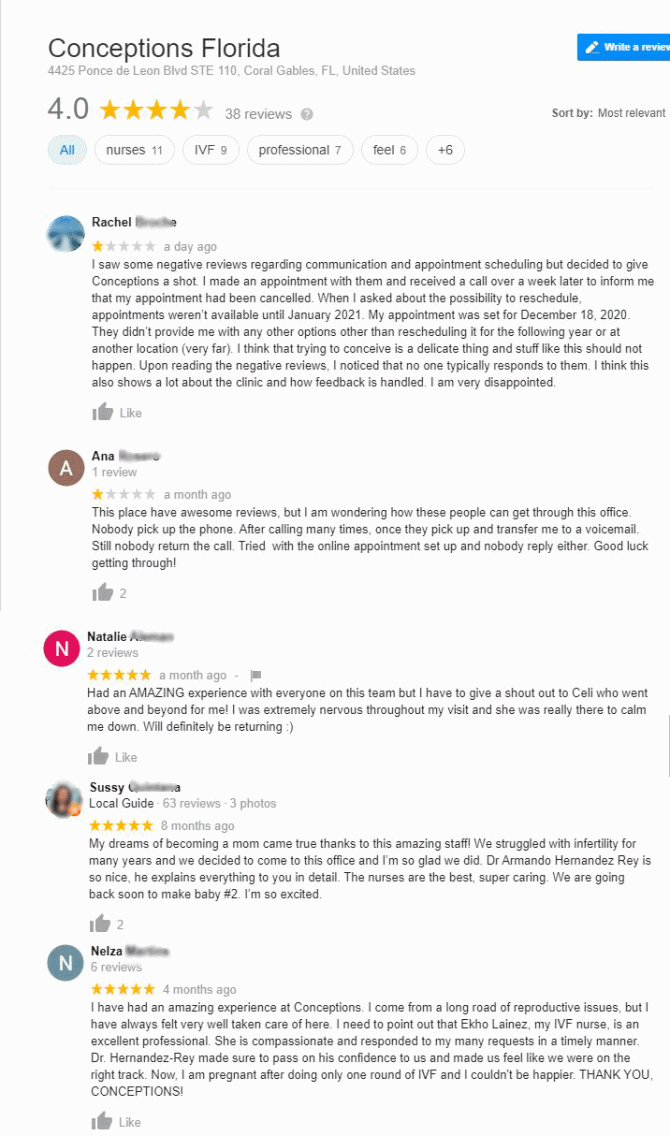 Imagen: Patients experience at Conceptions Florida Coral Gables
