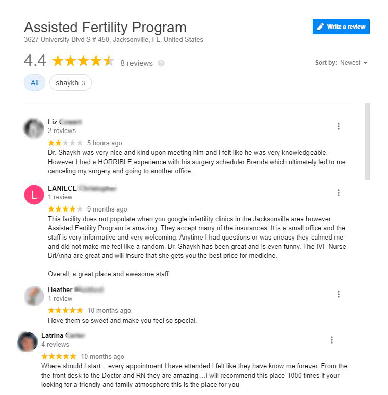 Assisted Fertility Program: reviews