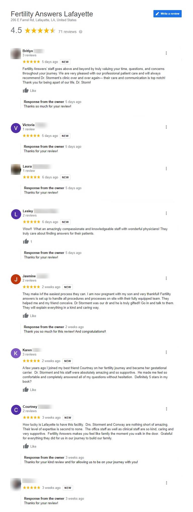 Reviews on lafayette