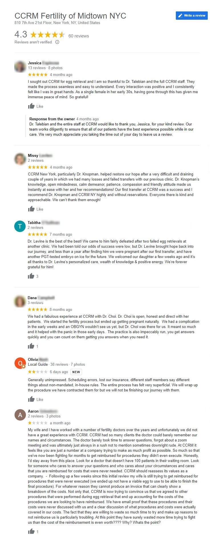 CCRM NY reviews